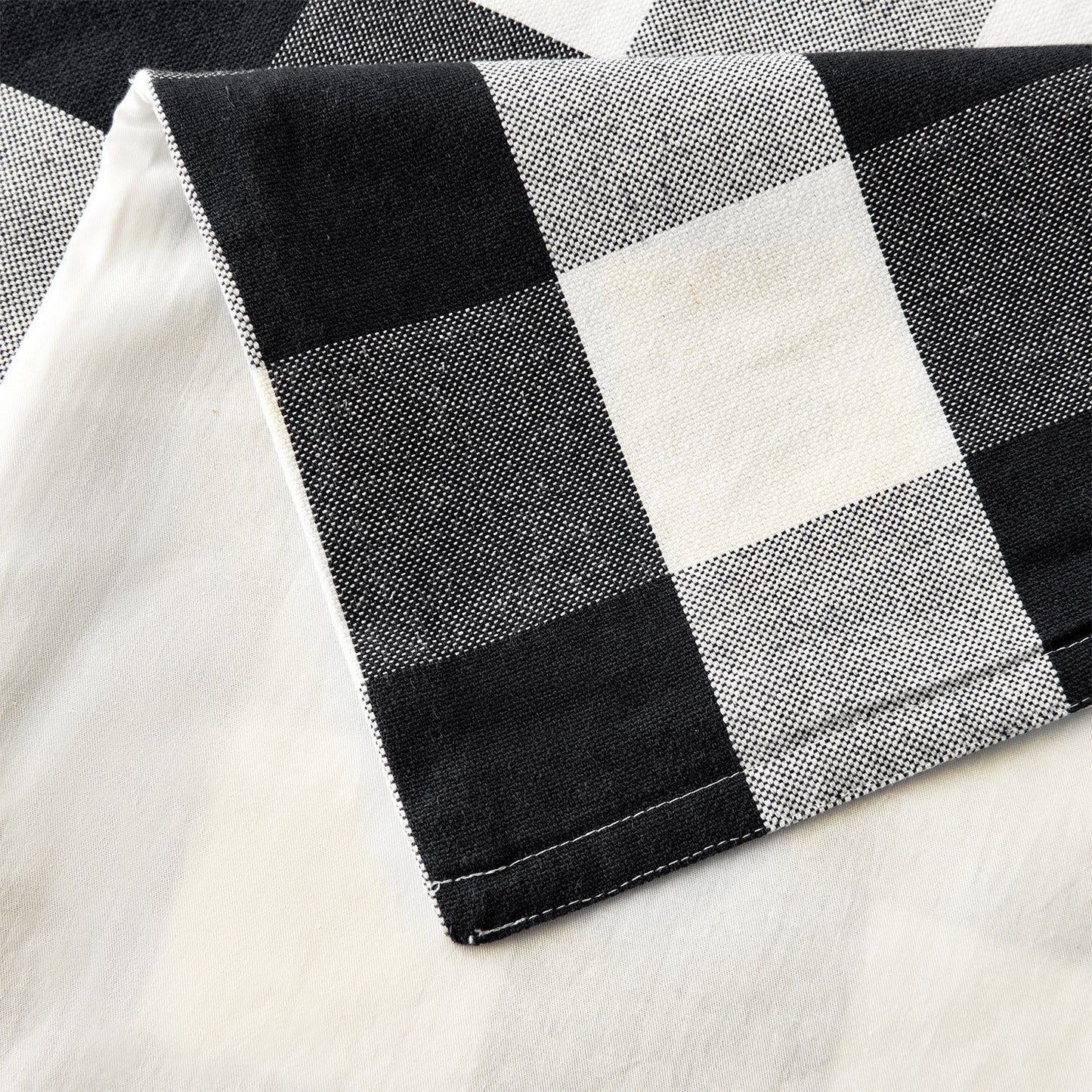 Camille - Full Buffalo Check Comforter Set (Set of 3) - Black / Natural