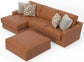 Minori - Italian Leather Sofa / Chaise And Cocktail Ottoman