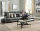 Como - 3 Piece Italian Leather Match Reclining Sectional