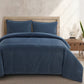 Cotton Canvas - King Stonewashed Duvet Cover Set (Set of 3) - Denim