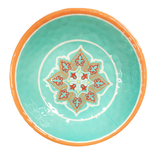 Western Melamine - Serving Bowl - Turquoise / Orange