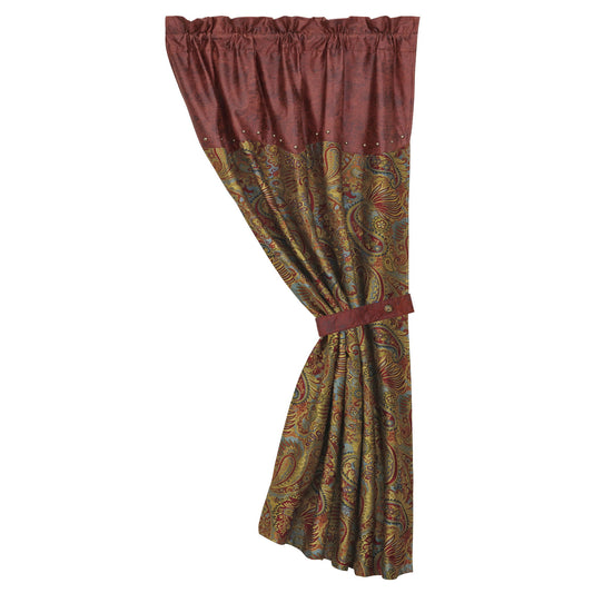 San Angelo - Curtain With Paisley - Red / Tan