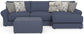 Cape May - Sofa Chaise With Comfort Coil Seating, 41" Cocktail Ottoman And 5 Accent Pillows Included