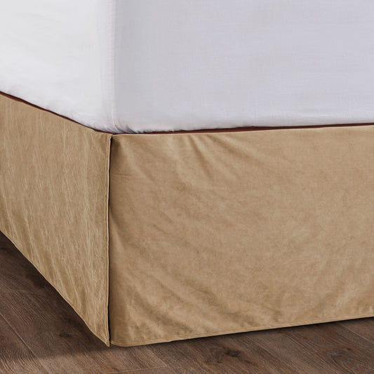 Velvet Diamond - Twin Velvet Bed Skirt - Tan