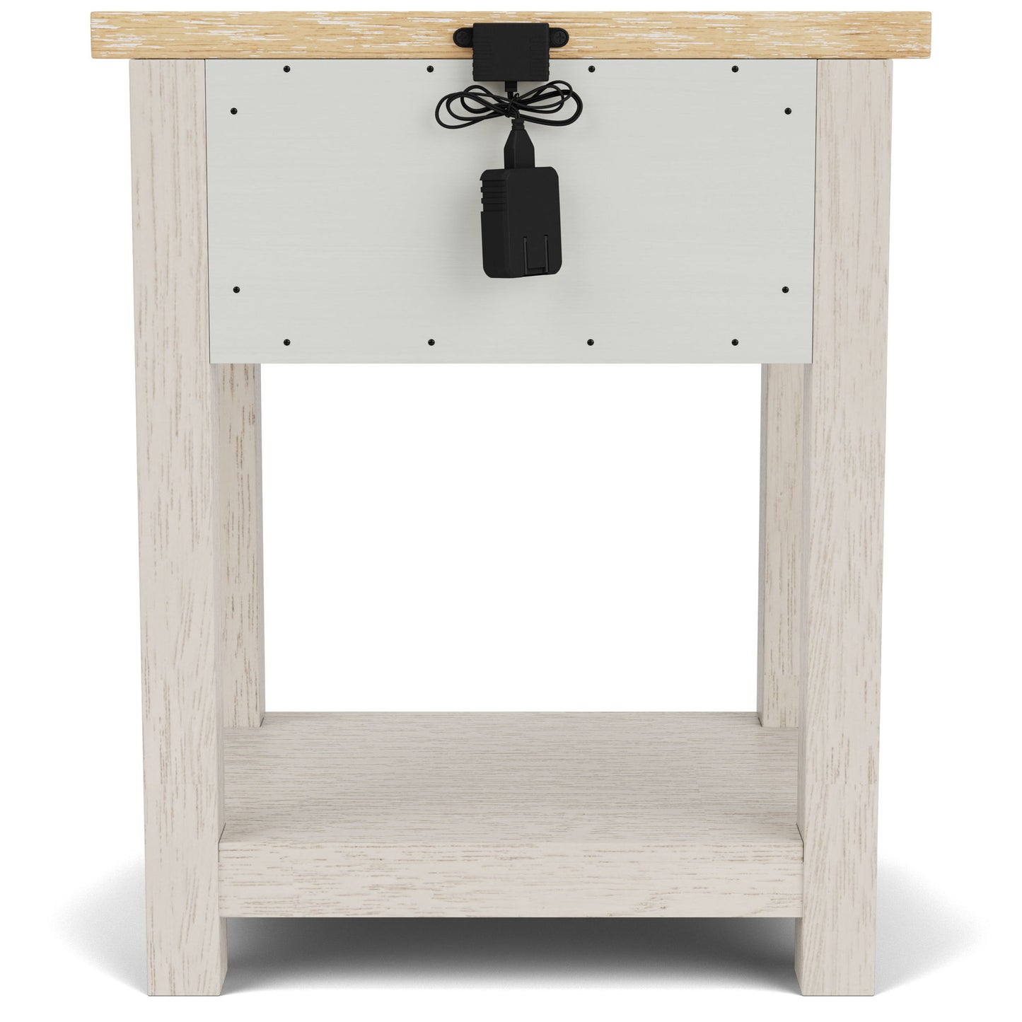 Glenndale - One Drawer Nightstand - Aged White / Wheat