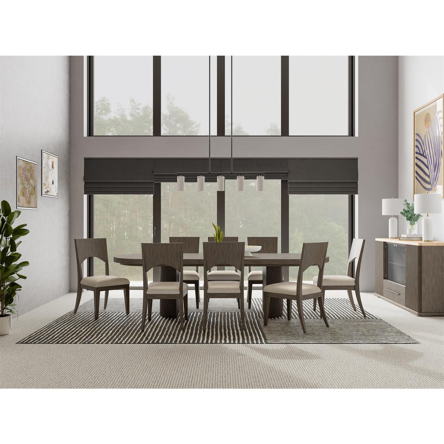 Sariel - Double Pedestal Dining Table - Dark Brown