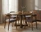 Silver - Round Dining Table - Brown