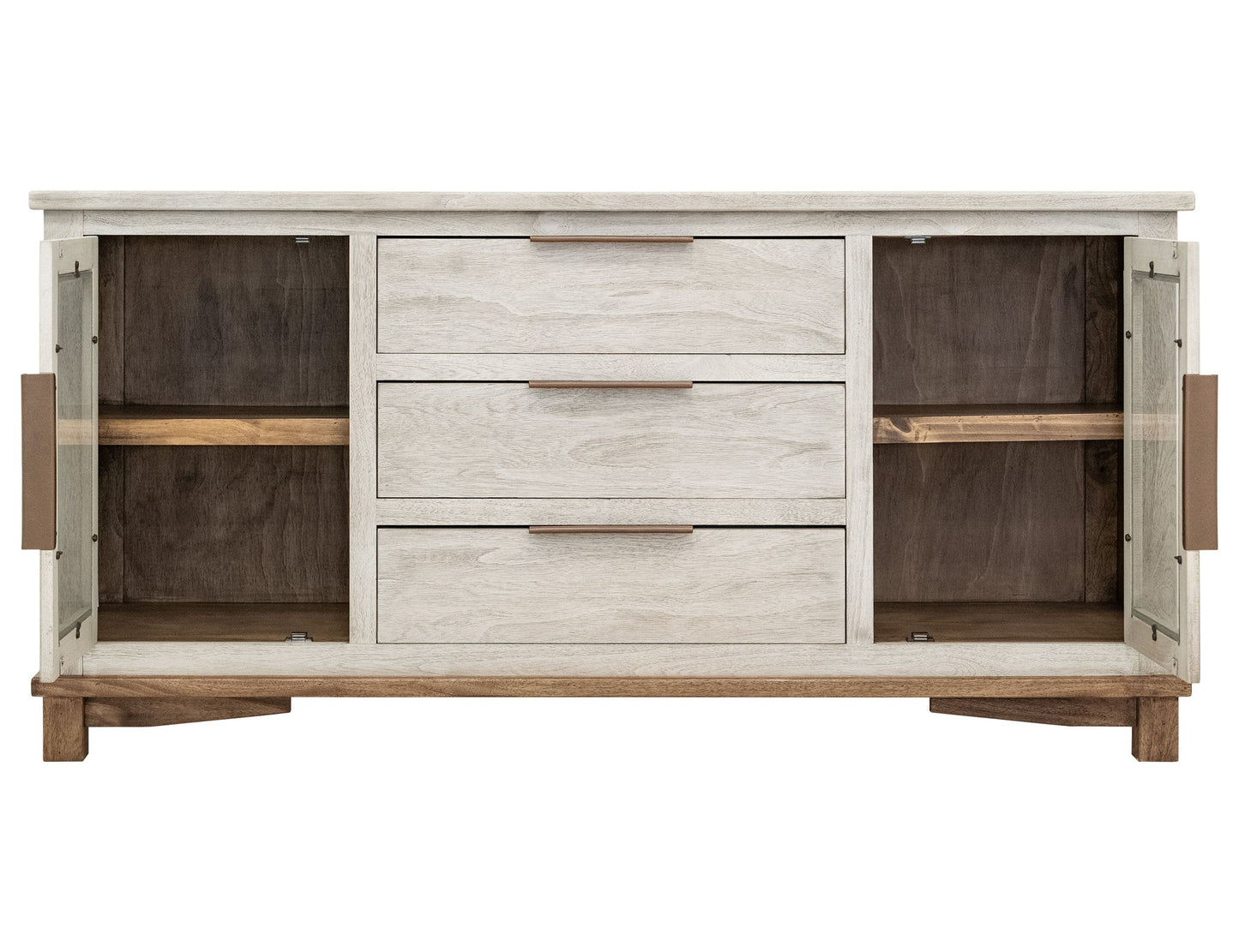 Loft - 3 Drawer & 2 Door Buffet - Gray / Beige