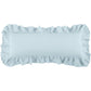 Luna - Washed Linen Ruffled Lumbar Pillow - Light Blue
