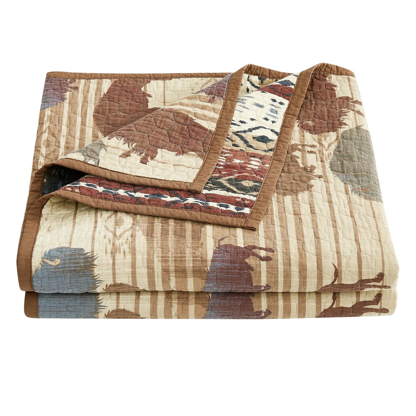 Home On The Range - King Reversible Quilt Set (Set of 3) - Tan