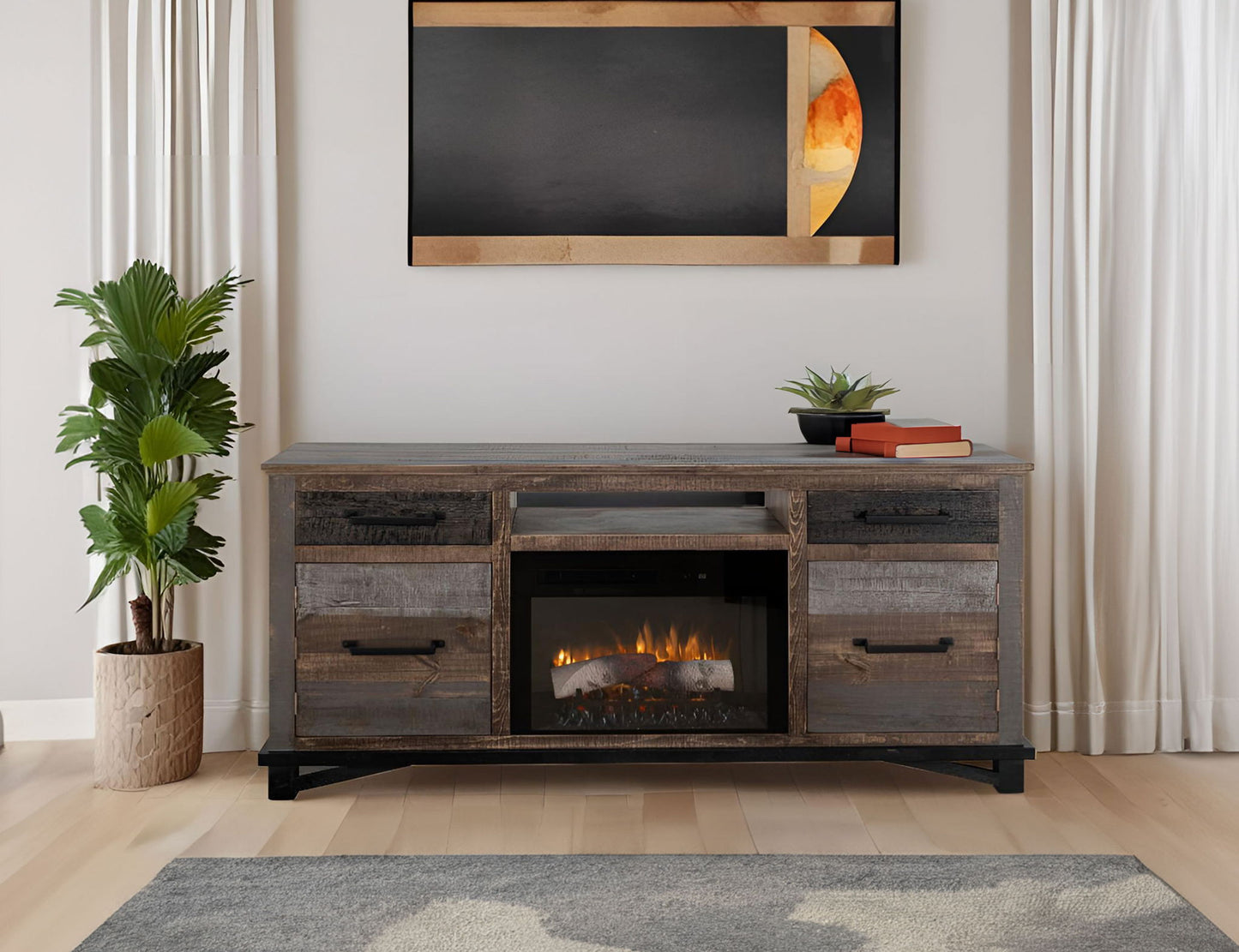 Loft - 70" Fireplace - Dark Gray