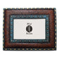 Picture Frame - 4" x 6" Turquoise Edge & Stitched Leather Insert Picture Frame  - Blue