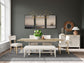 Glenndale - Upholstered Dining Bench - Aged White / Wheat