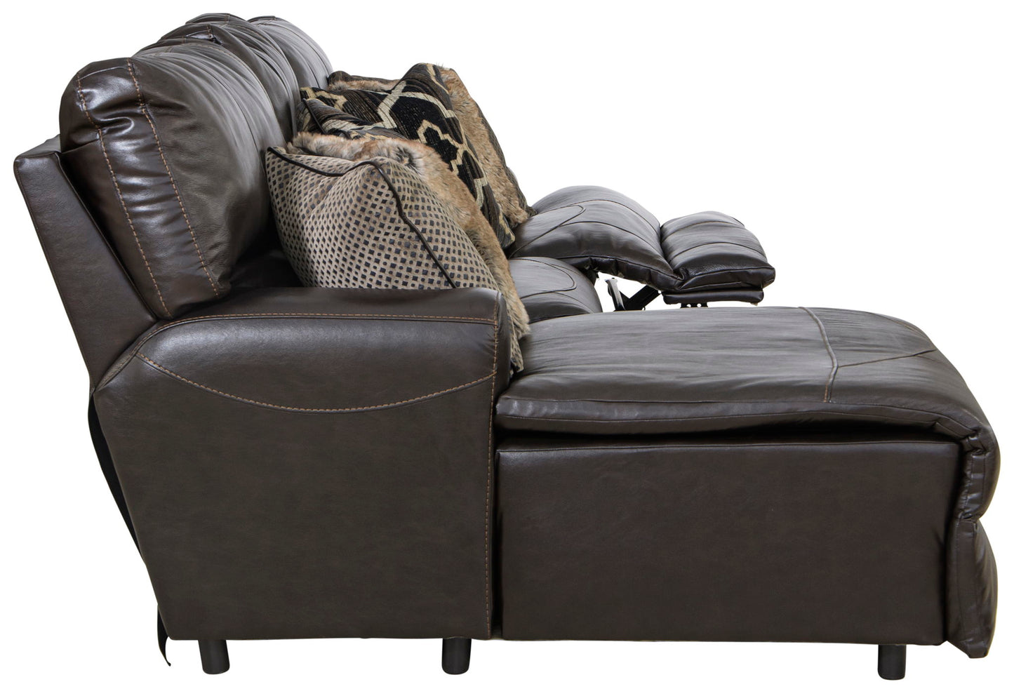 Como - 3 Piece Italian Leather Match Reclining Sectional
