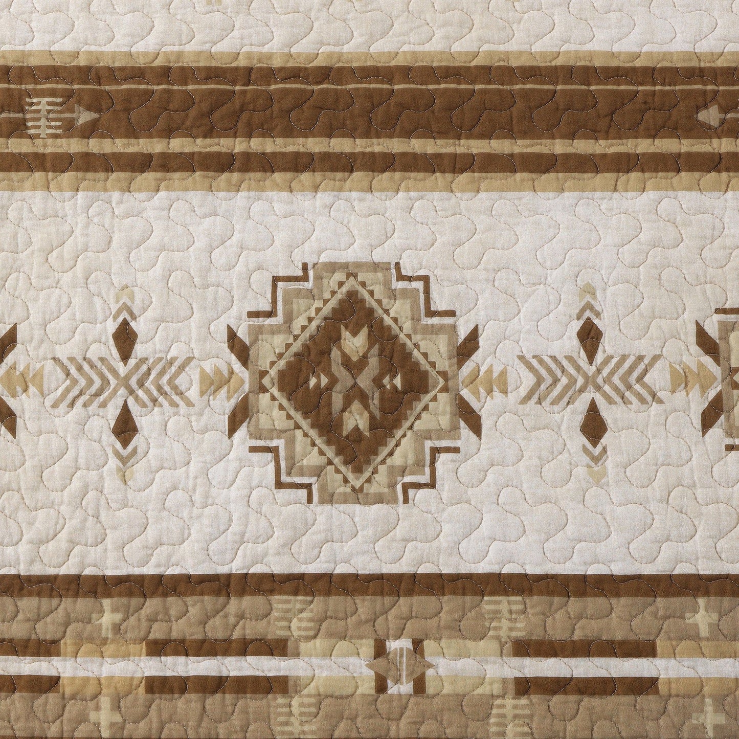 Dakota - King Reversible Quilt Set With 2 King Shams (Set of 3) - Tan