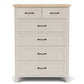 Glenndale - Five Drawer Chest - Aged White / Wheat