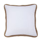 Luna - Washed Linen Jute Trimmed Euro Sham - White