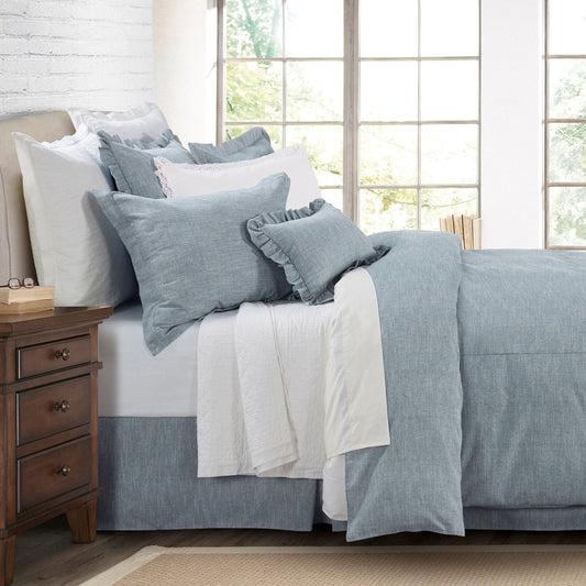 Chambray - Full Comforter Set (Set of 3) - Blue / Turquoise