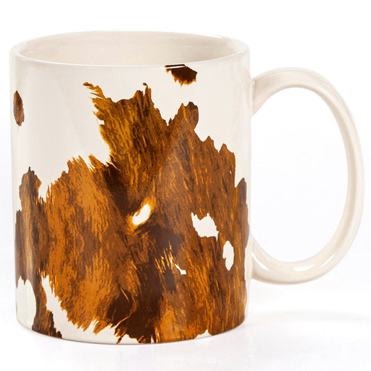 Elsa Cowhide - Mug (Set of 4) - Butterscotch / White