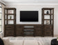 Dutton - Wall Unit With Electric Fireplace Insert - Brown