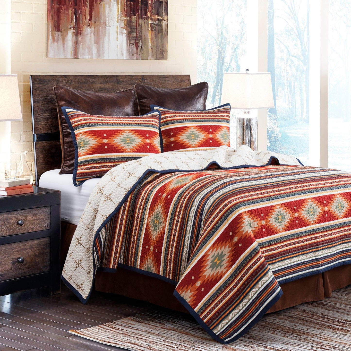 Del Sol - King Reversible Quilt Set (Set of 3) - Multi Color