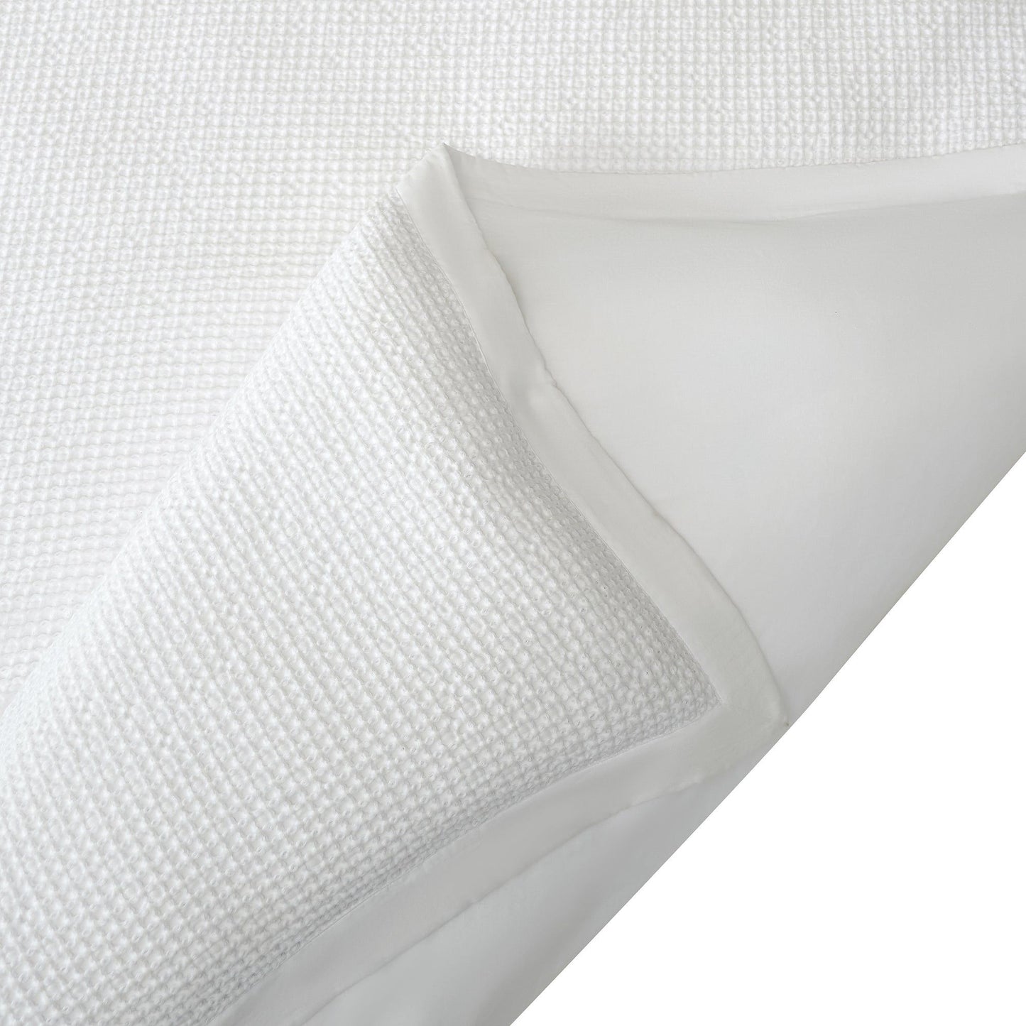 Stonewashed Cotton Waffle Weave - King Duvet Cover Set (Set of 3) - White