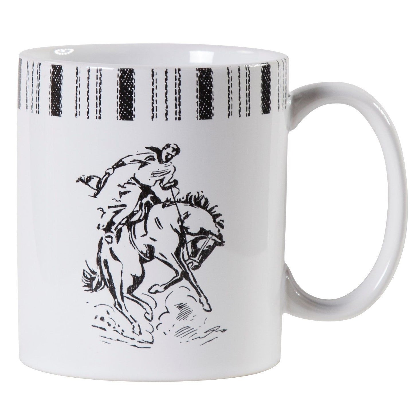 Ranch Life - Bronco Mug (Set of 4) - Black / White