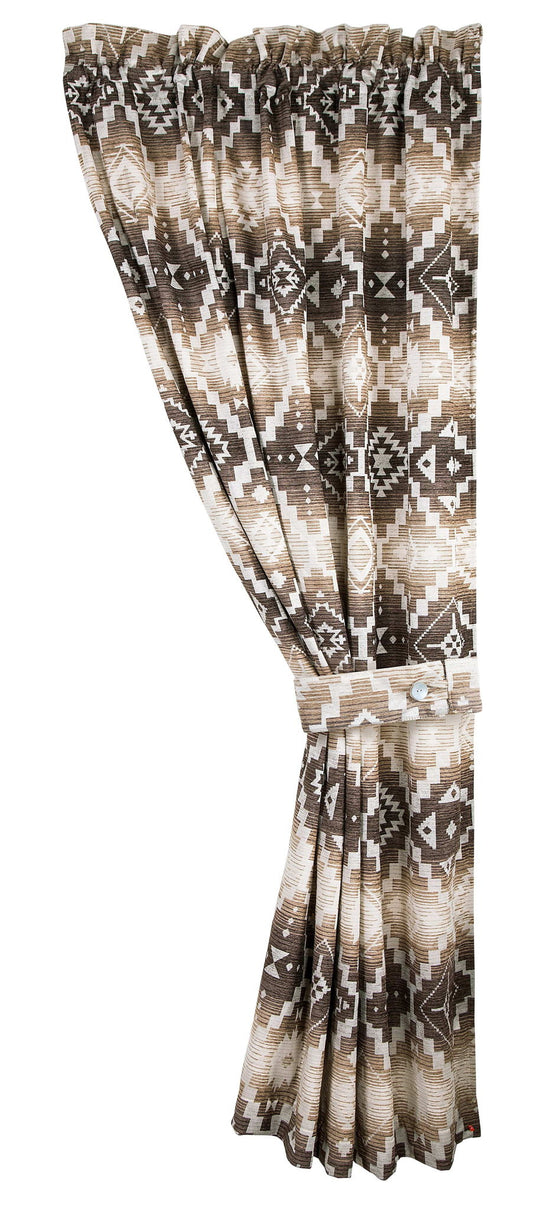 Chalet - Aztec Curtain - White / Brown
