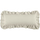 Luna - Washed Linen Ruffled Lumbar Pillow - Light Tan