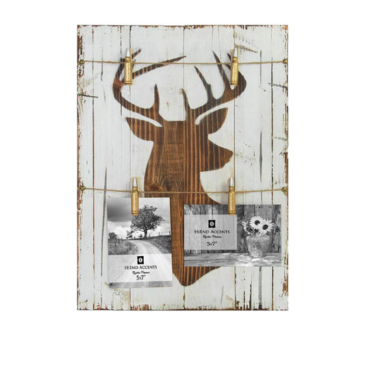 Deer - 13.6" x 18.9" Bust Picture Holder  - White / Brown