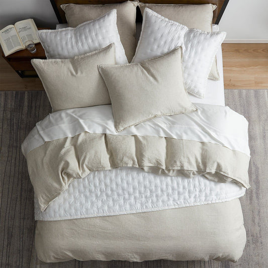 100% French Flax Linen - Queen Duvet Cover Set (Set of 3) - Natural