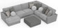 Canyon - 4 Piece Sectional With Cuddler Seat Cushions, Included Accent Pillows And Cocktail Ottoman (Left Side Facing Chaise) - Platinum