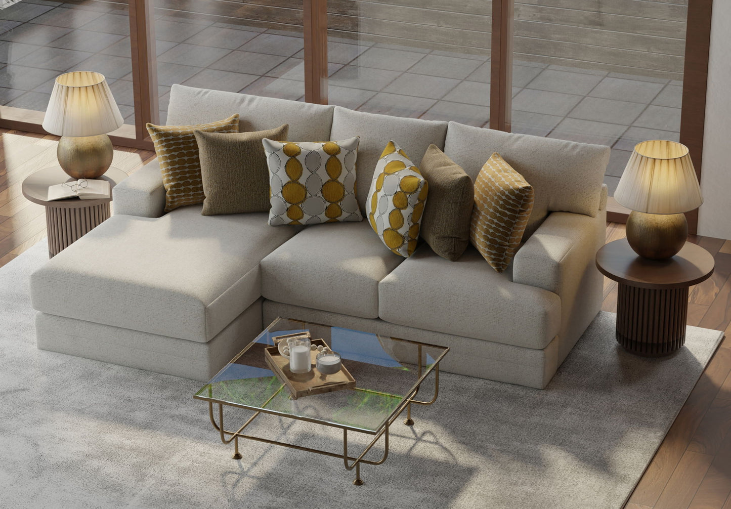 Tori - Sectional With Comfort Coil Seating And Accent Pillows Included