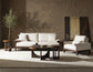 Raramuri - Loveseat - White / Dark Brown