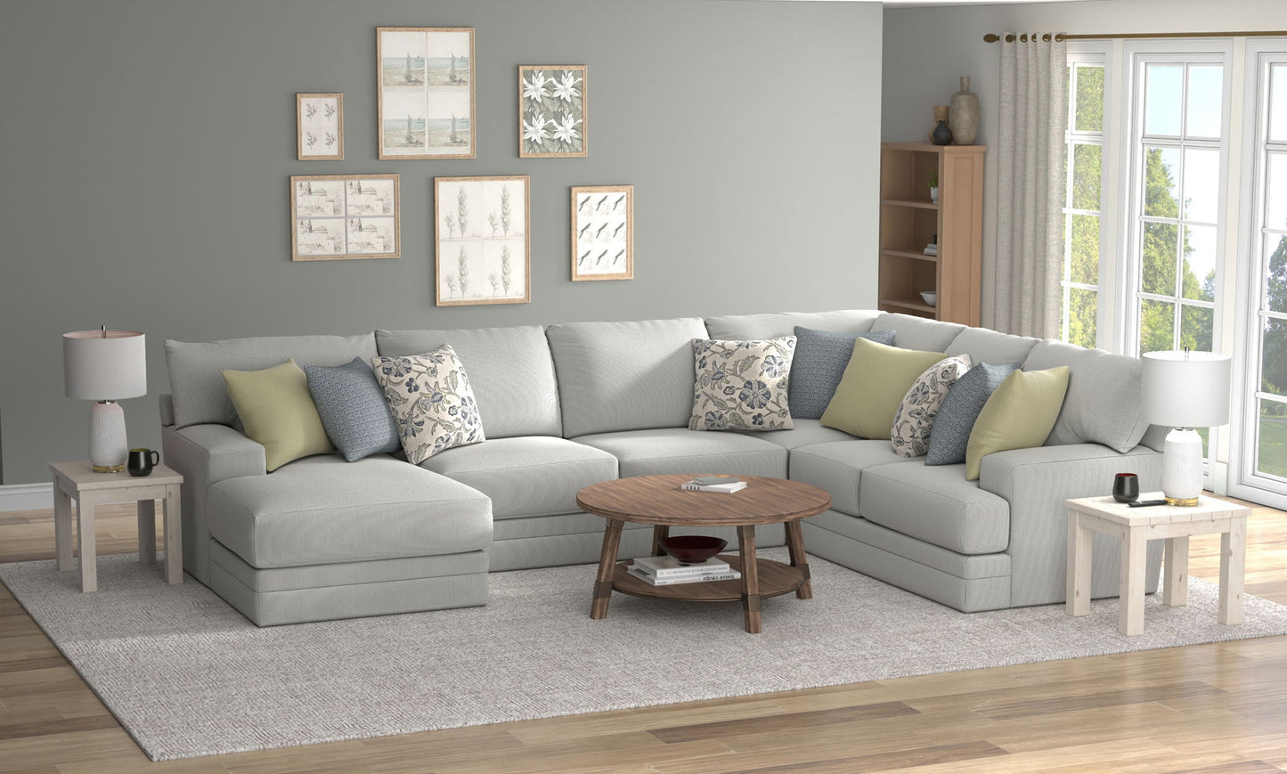 Stockbridge - Sectional With Comfort Coil Seating And 9 Accent Pillows Included