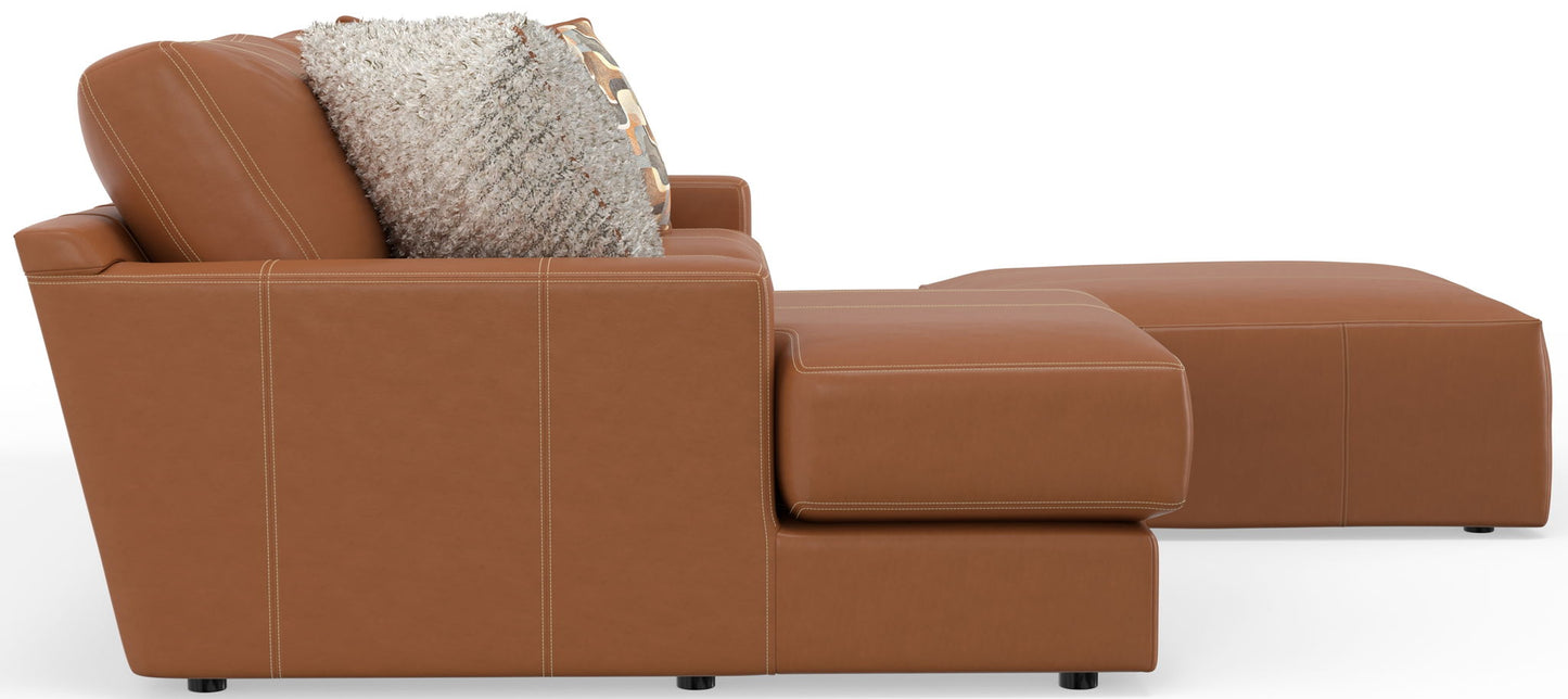 Minori - Italian Leather Sofa / Chaise And Cocktail Ottoman