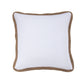 Luna - Washed Linen Jute Trimmed Pillow - White