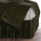 Stella - King Faux Silk Velvet Bed Skirt - Fern Green
