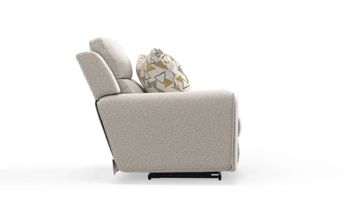 Micah - Power Headrest Power Deep Seat Lay Flat Recliner - Oatmeal