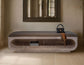 Balam - Wooden Bench With Fabric Cushioned Seat - Ivory White