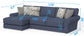 Cape May - Sofa Chaise With Comfort Coil Seating And 5 Accent Pillows Included
