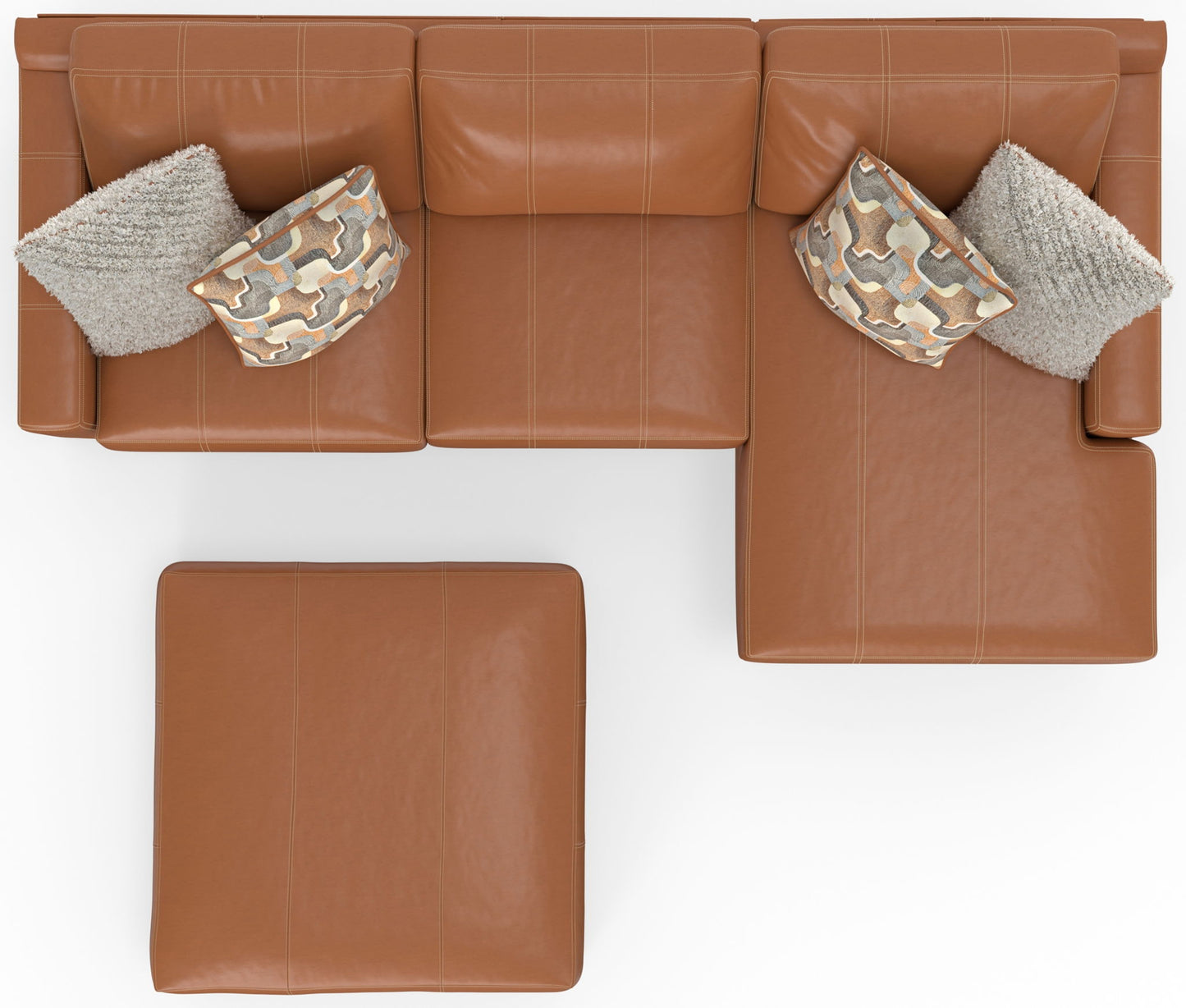 Minori - Italian Leather Sofa / Chaise And Cocktail Ottoman