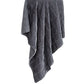 Stella - Faux Silk Velvet Double Box Stitch Throw - Slate