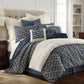 Monterrey - Queen Duvet Cover Set (Set of 4) - Blue / White
