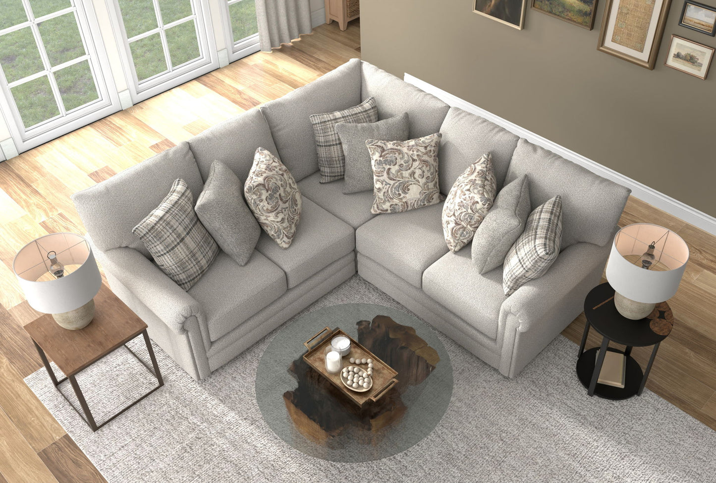 Livingston - Sectional With Comfort Coil Seating And Accent Pillows Included