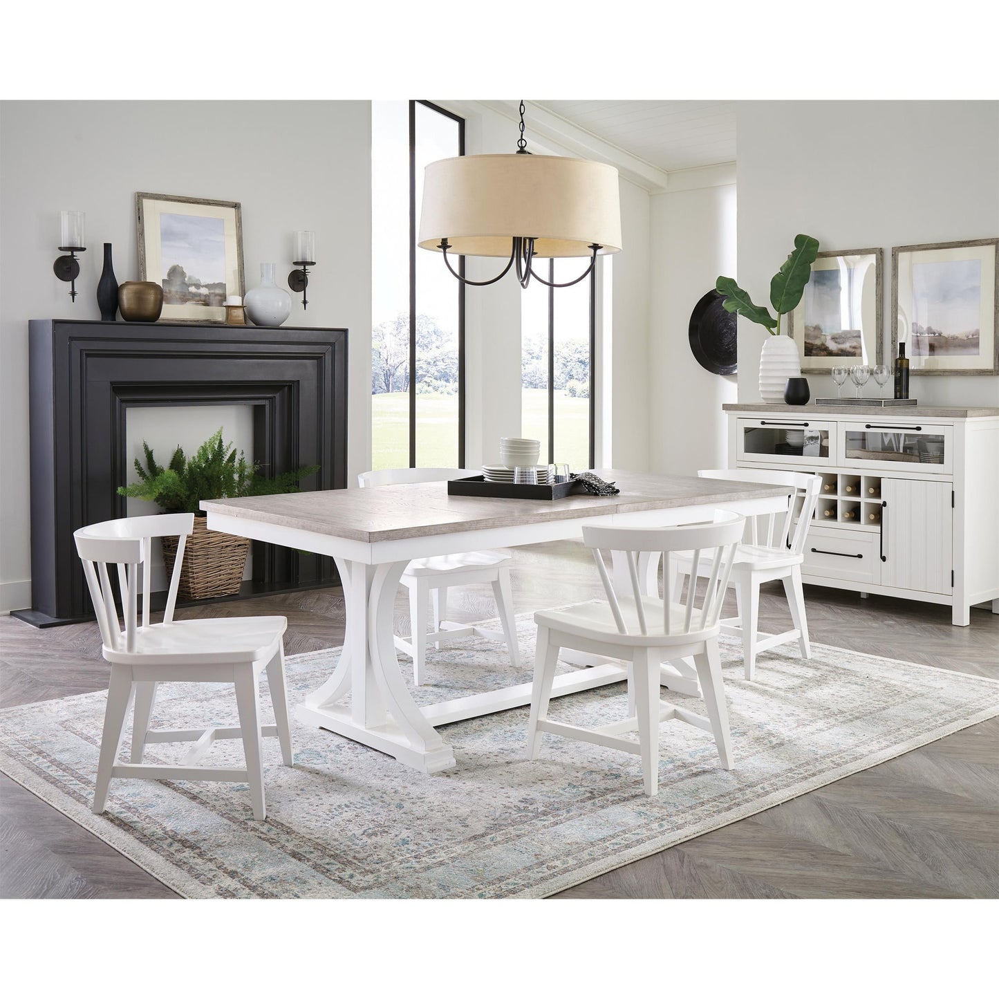Cora - Trestle Dining Table - Cloud / Fog