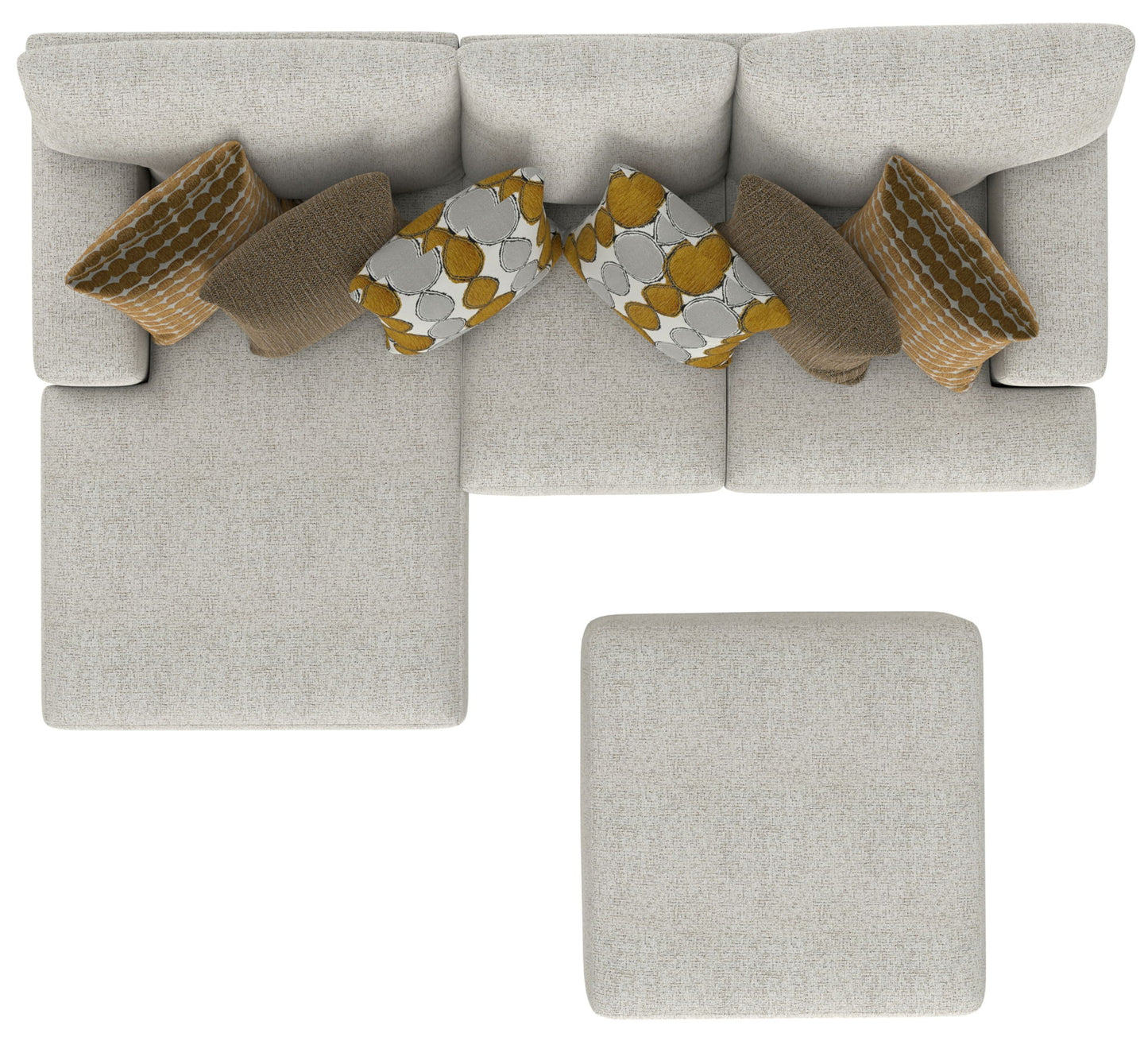 Tori - Sectional With Comfort Coil Seating, Cocktail Ottoman And Accent Pillows Included