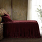 Stella - Twin Faux Silk Velvet Bedspread Set (Set of 2) - Garnet Red