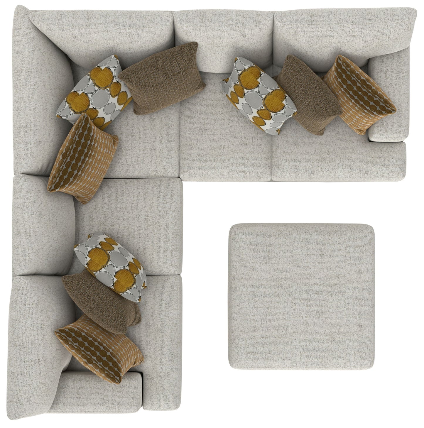 Tori - Sectional With Comfort Coil Seating, Cocktail Ottoman And Accent Pillows Included