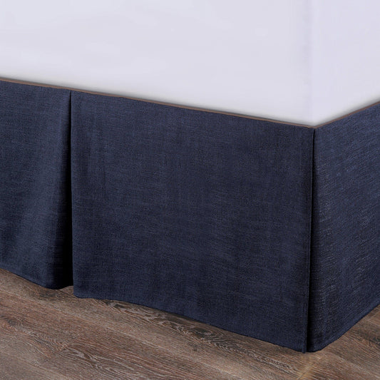 Camden - Queen Nubby Bed Skirt - Blue